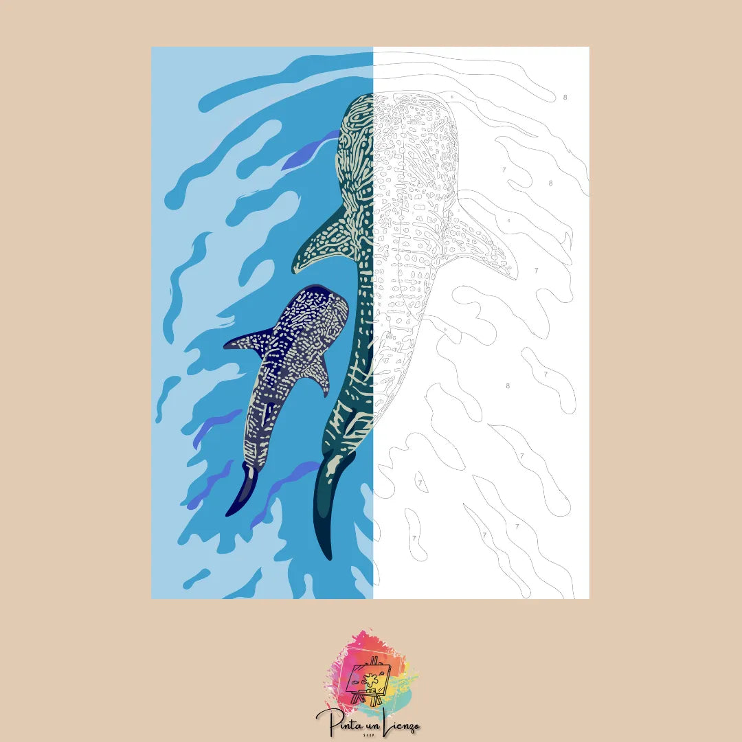 Kit para pintar por números - Tiburón ballena