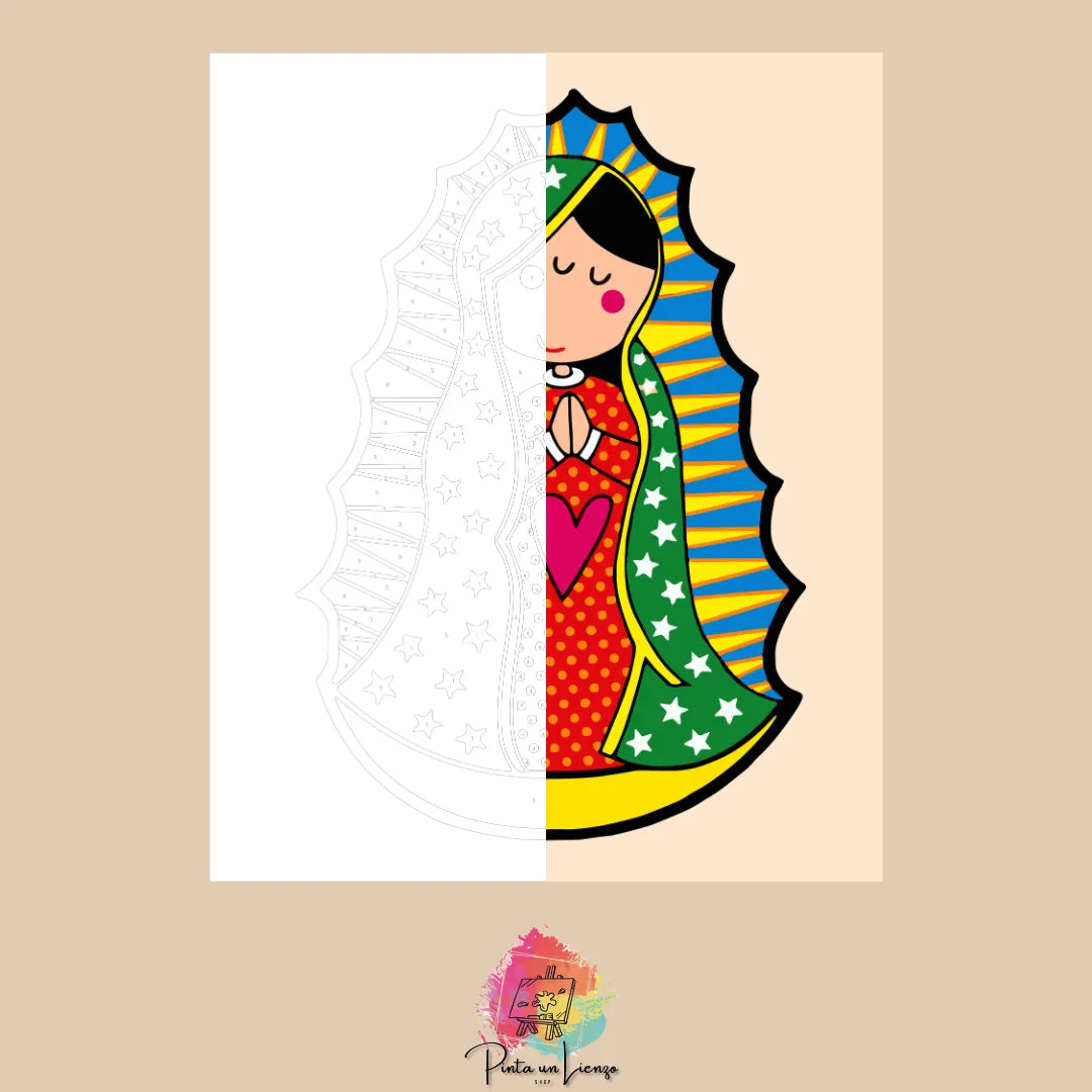 Kit para pintar por números - Virgen de guadalupe animada