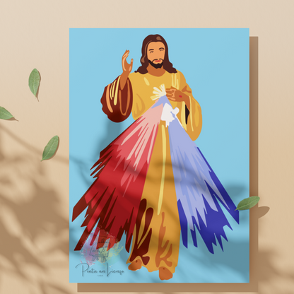 Kit pinta por números - Jesús de la Divina Misericordia