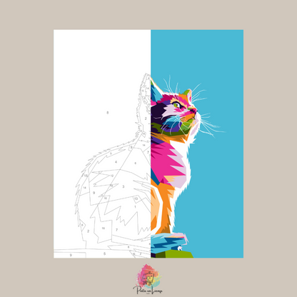 Kit para pintar por números - Diseño Gato