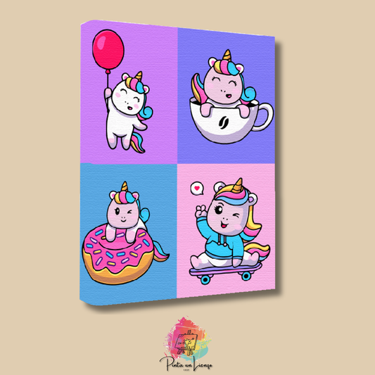 Kit de Lienzo para pintar por números - Unicornios