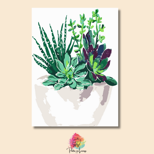 Kit pinta por números - Maceta de Flores