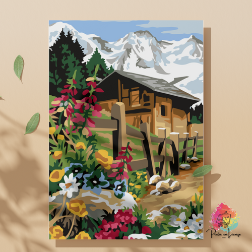 Kit pinta por números - Paisaje Nieve