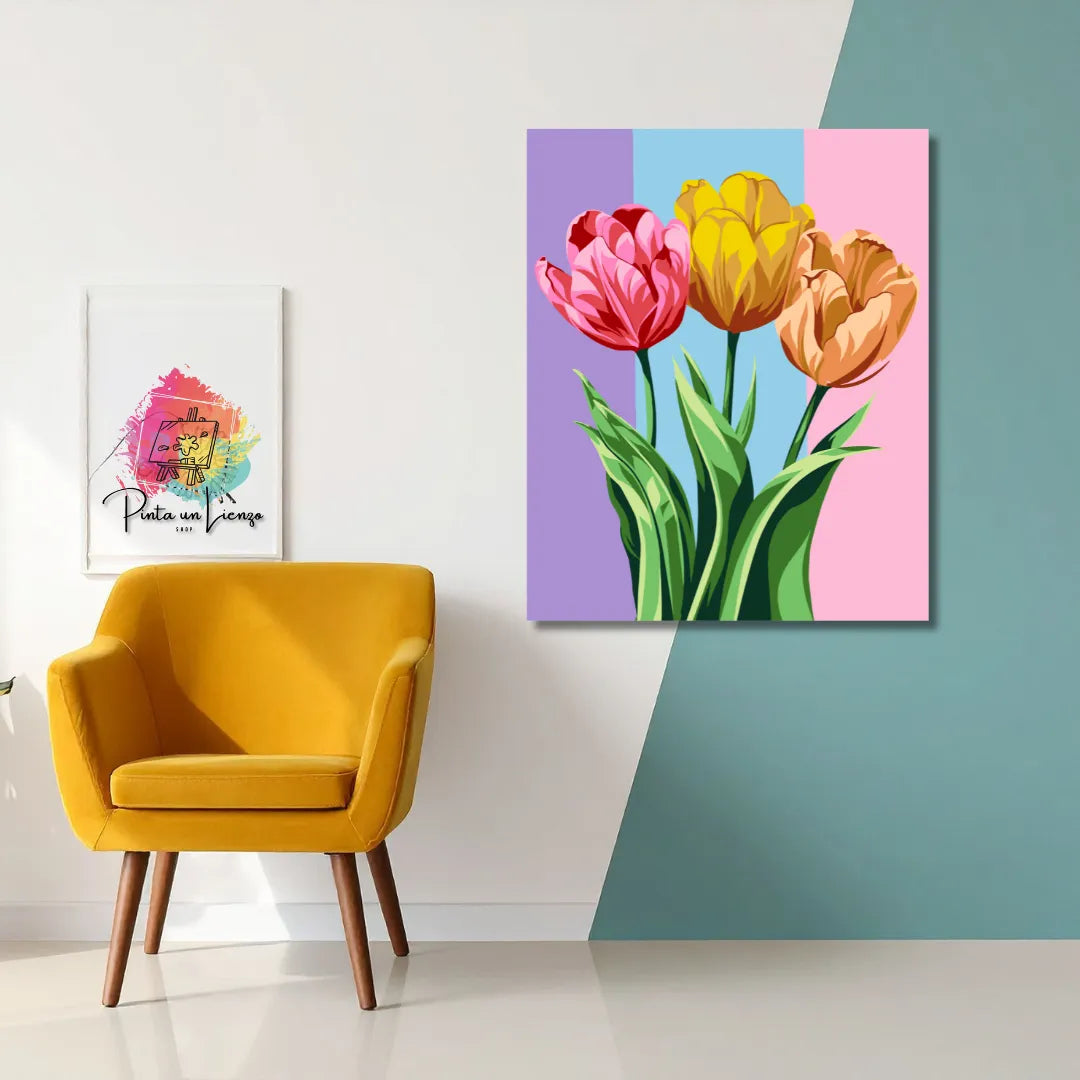 Kit para pintar por números - Tulipanes