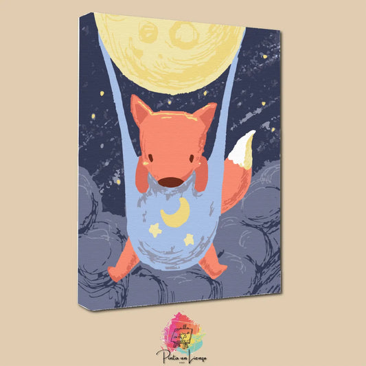 Kit de Lienzo para pintar por números - Zorrito luna