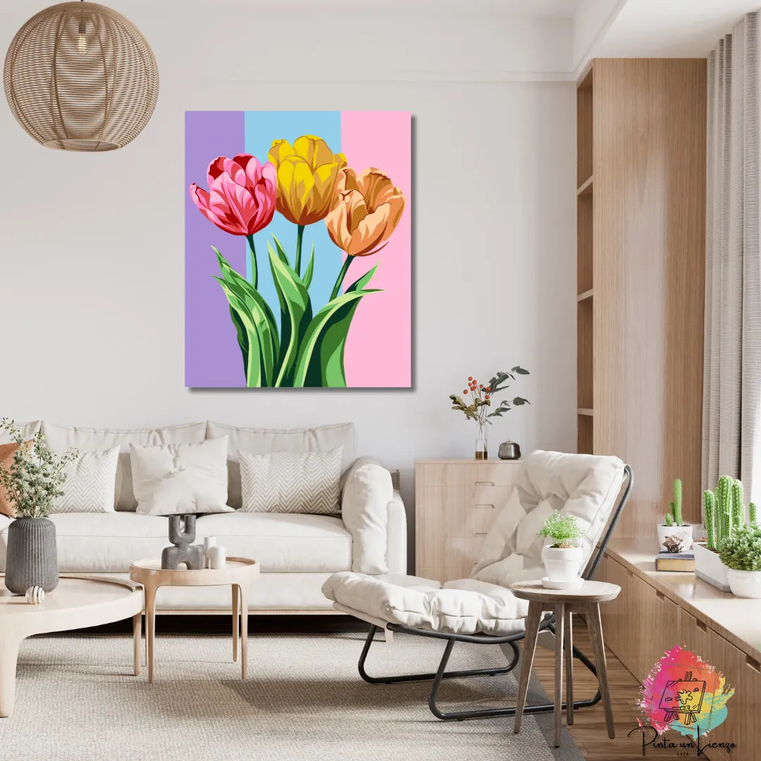 Kit para pintar por números - Tulipanes