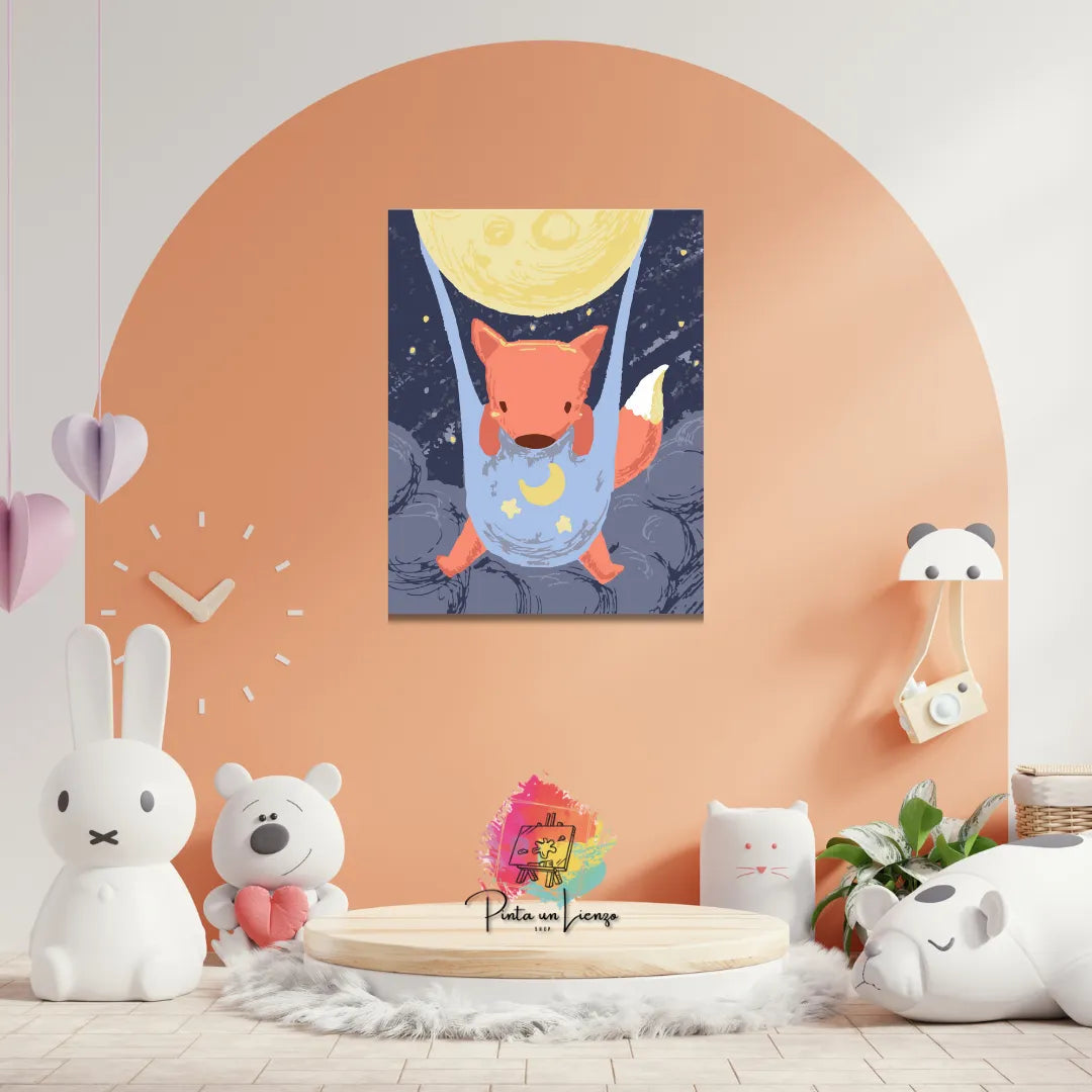 Kit de Lienzo para pintar por números - Zorrito luna