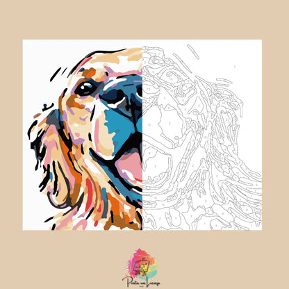 Kit para pintar por números - Pintura perro