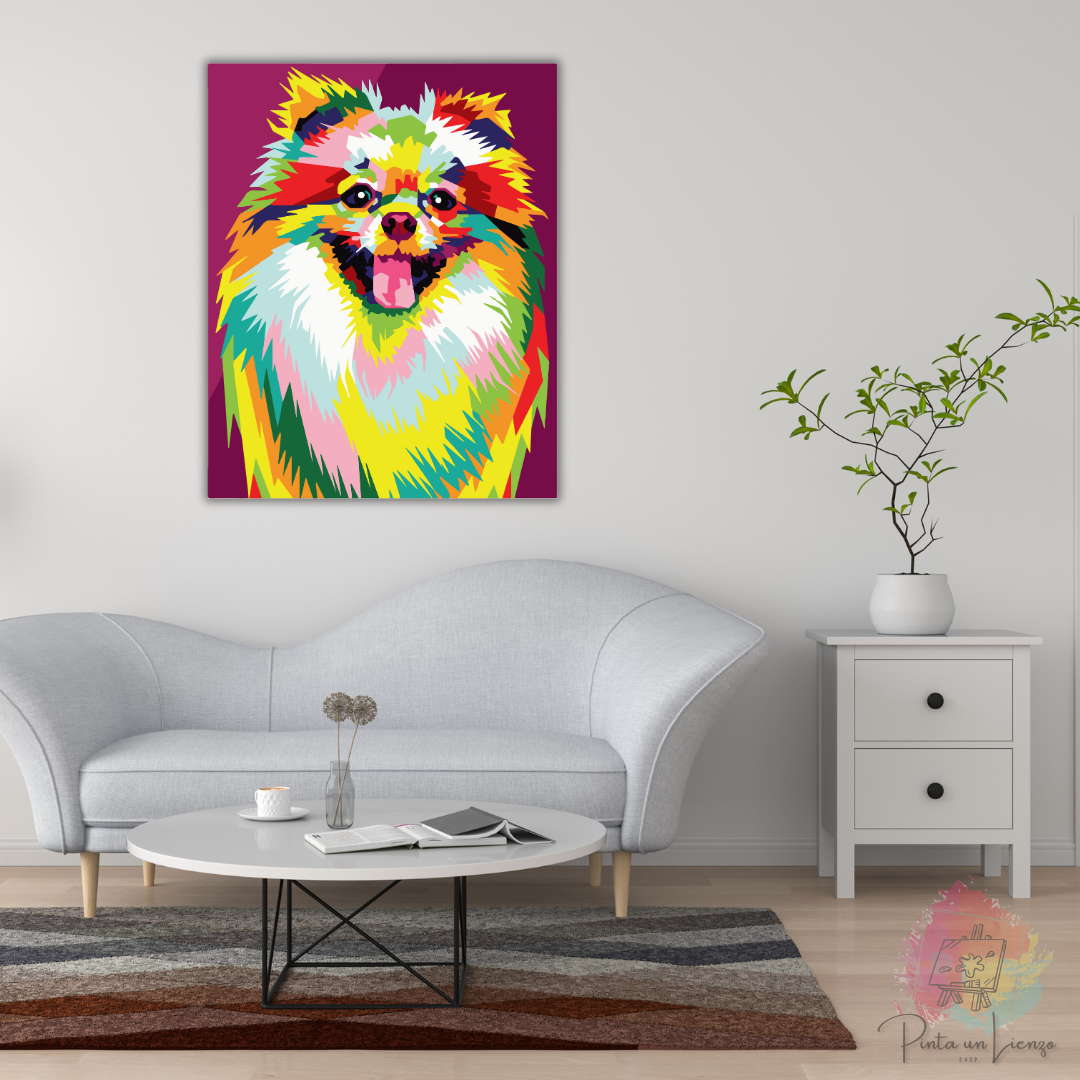Kit para pintar por números - Pomerania Pop Art