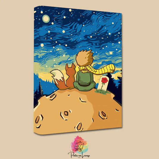 Kit para pintar por números - El Principito en una noche estrellada