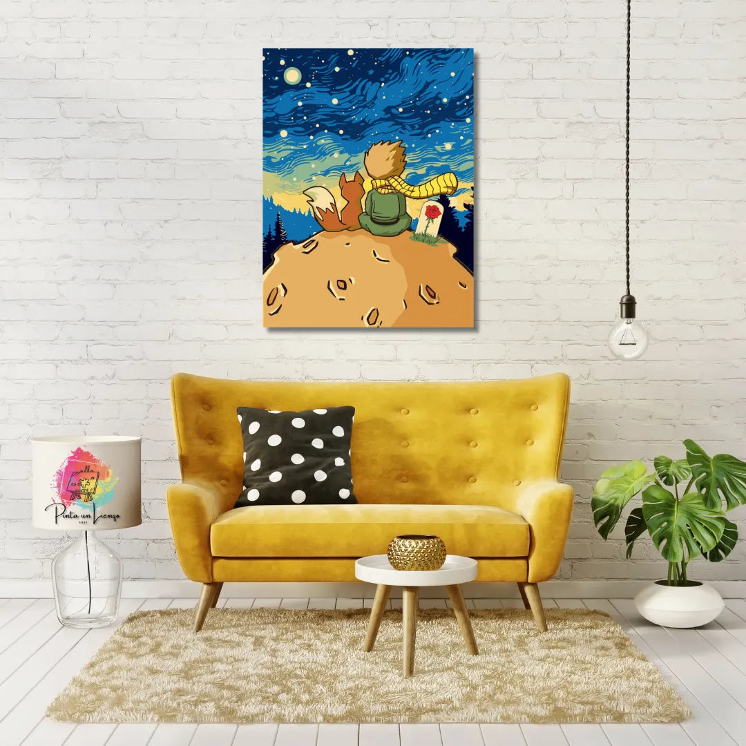 Kit para pintar por números - El Principito en una noche estrellada