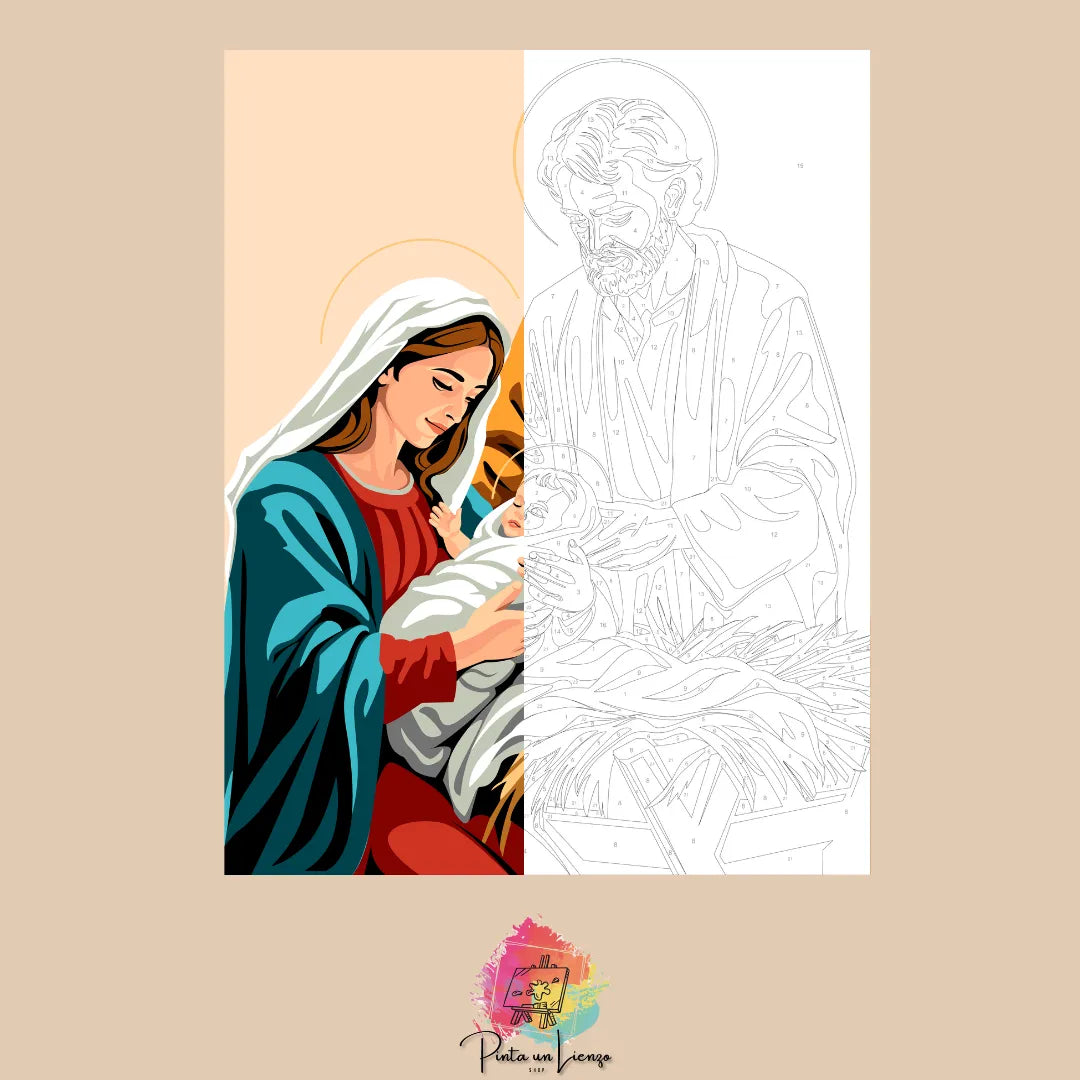 Kit para pintar por números - La sagrada familia