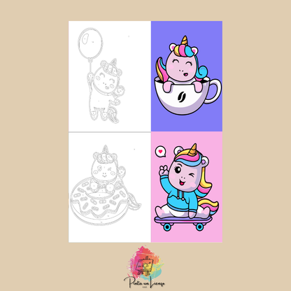 Kit de Lienzo para pintar por números - Unicornios