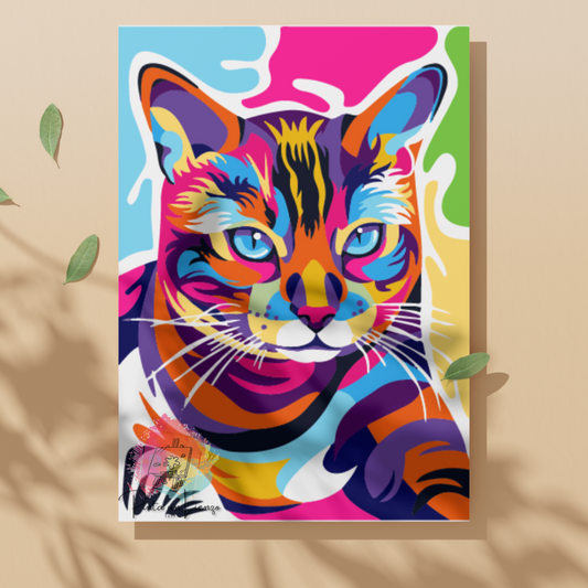 Kit para pintar por números - Gato Colores