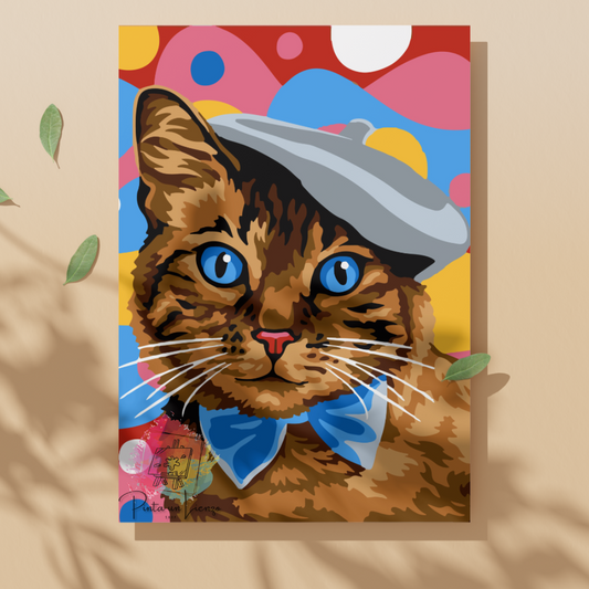 Kit para pintar por números - Diseño Gato Bohina