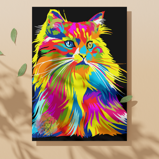 Kit para pintar por números - Gato Persa Colorido