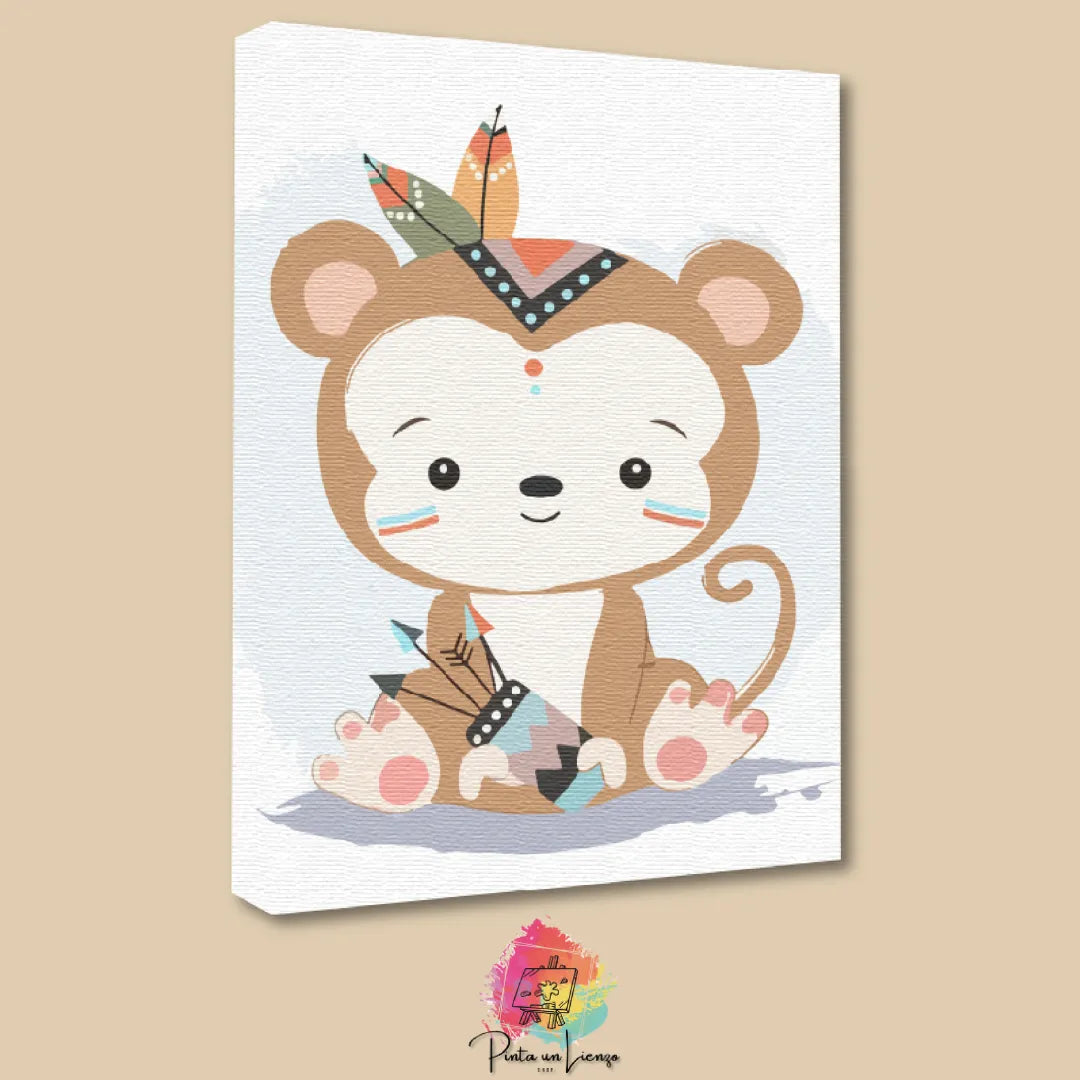 Kit de Lienzo para pintar por números - Mono bebé