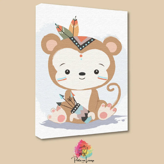 Kit de Lienzo para pintar por números - Mono bebé