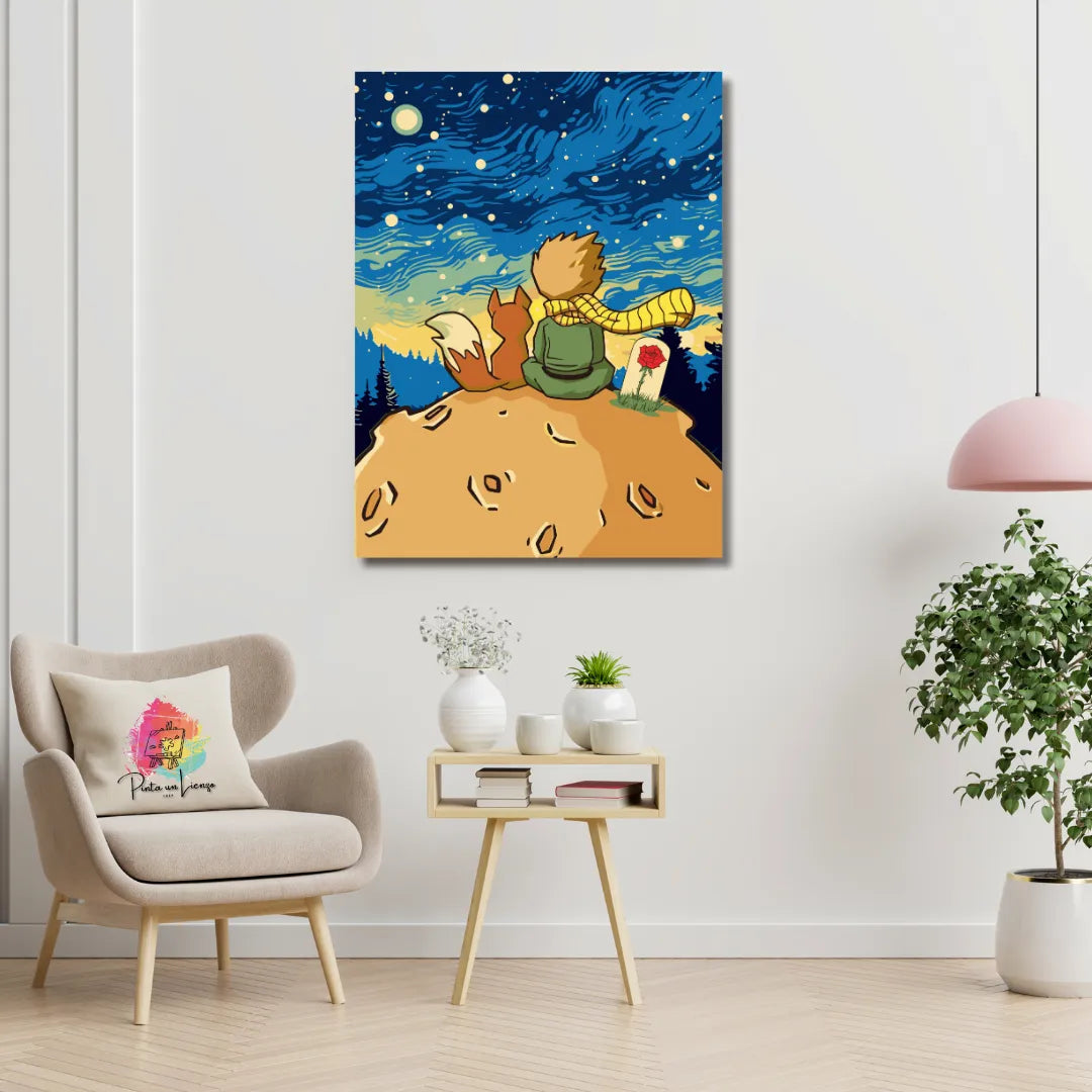 Kit para pintar por números - El Principito en una noche estrellada