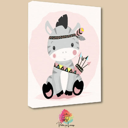 Kit de Lienzo para pintar por números - Zebra Bebé