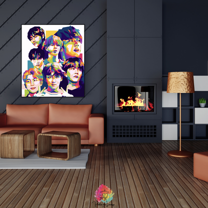 Kit para pintar por números - Grupo Musical BTS Pop Art