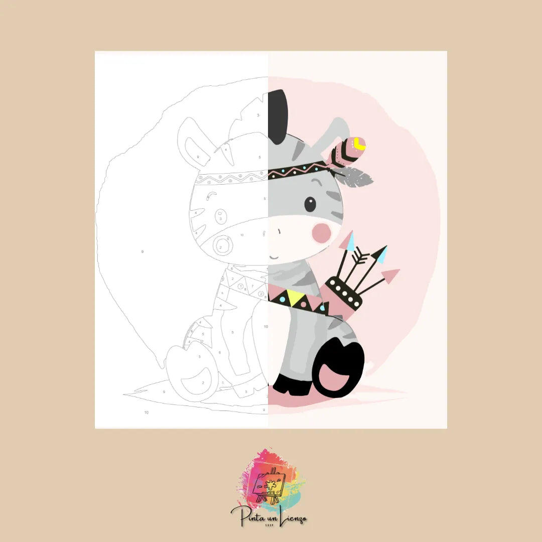 Kit de Lienzo para pintar por números - Zebra Bebé