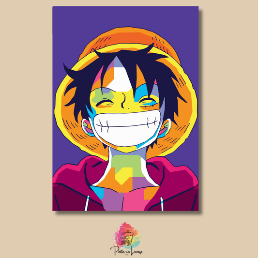 Kit pinta por números - Diseño Luffy One Piece