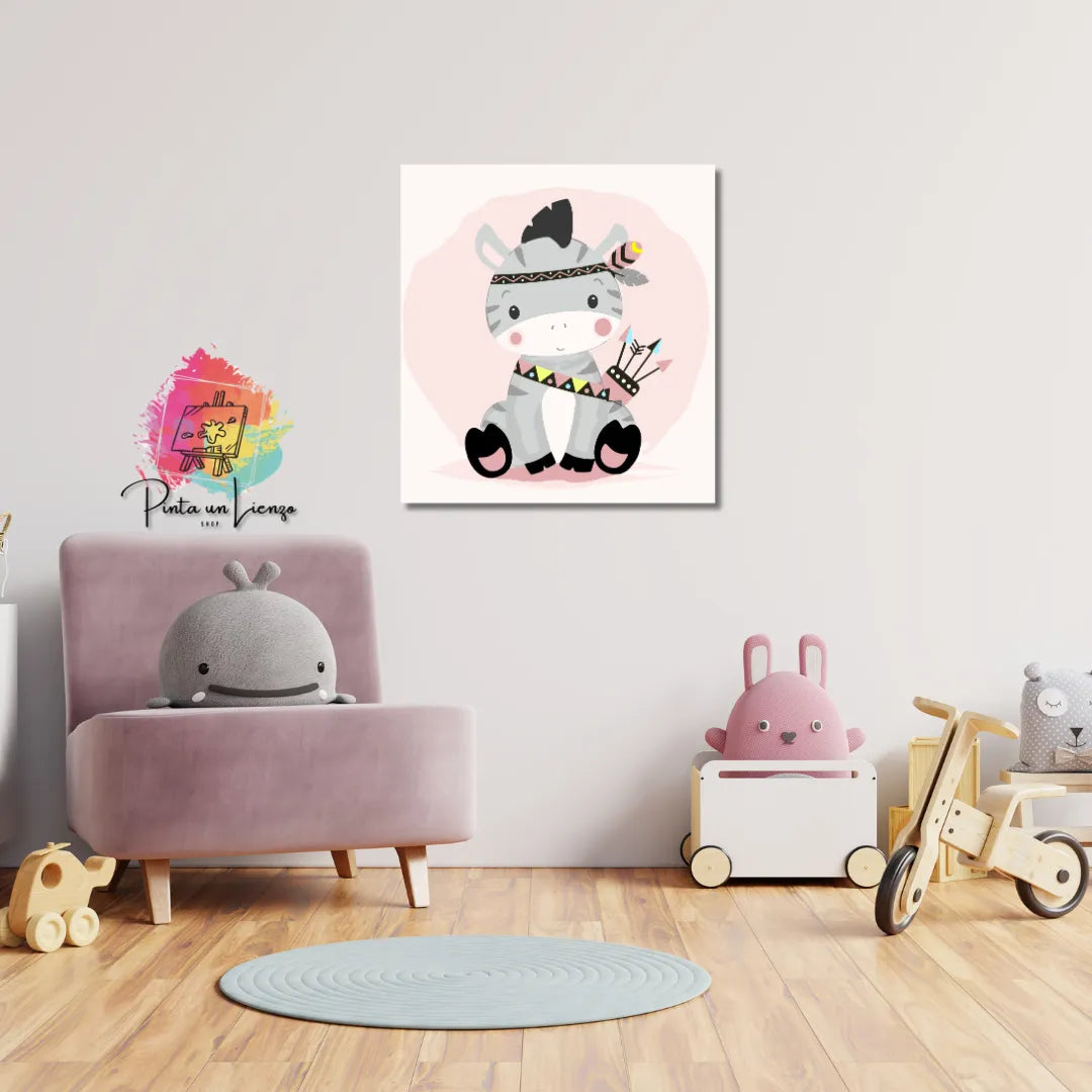Kit de Lienzo para pintar por números - Zebra Bebé
