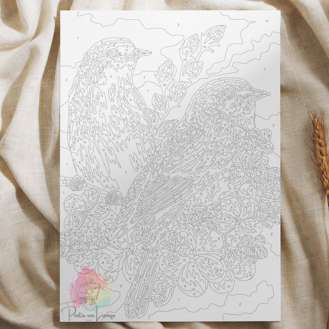 TISHIRON Pintura Por Números Para Adultos – Pájaros Y Flores, Lienzo 40x50 Cm, Pinturas Acrílicas Sin Mezclar, 3 Pinceles – Kit Completo TISHIRON Pintura Por Números Para Adultos – Pájaros Y Flores, Lienzo 40x50 Cm, Pinturas Acrílicas Sin Mezclar, 3 Pinceles – Kit Completo