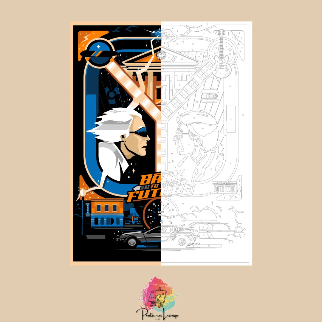 Kit para pintar por números - Back to the future (Volver al futuro)