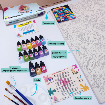 Kit para pintar por números - Buldog Francés Blanco