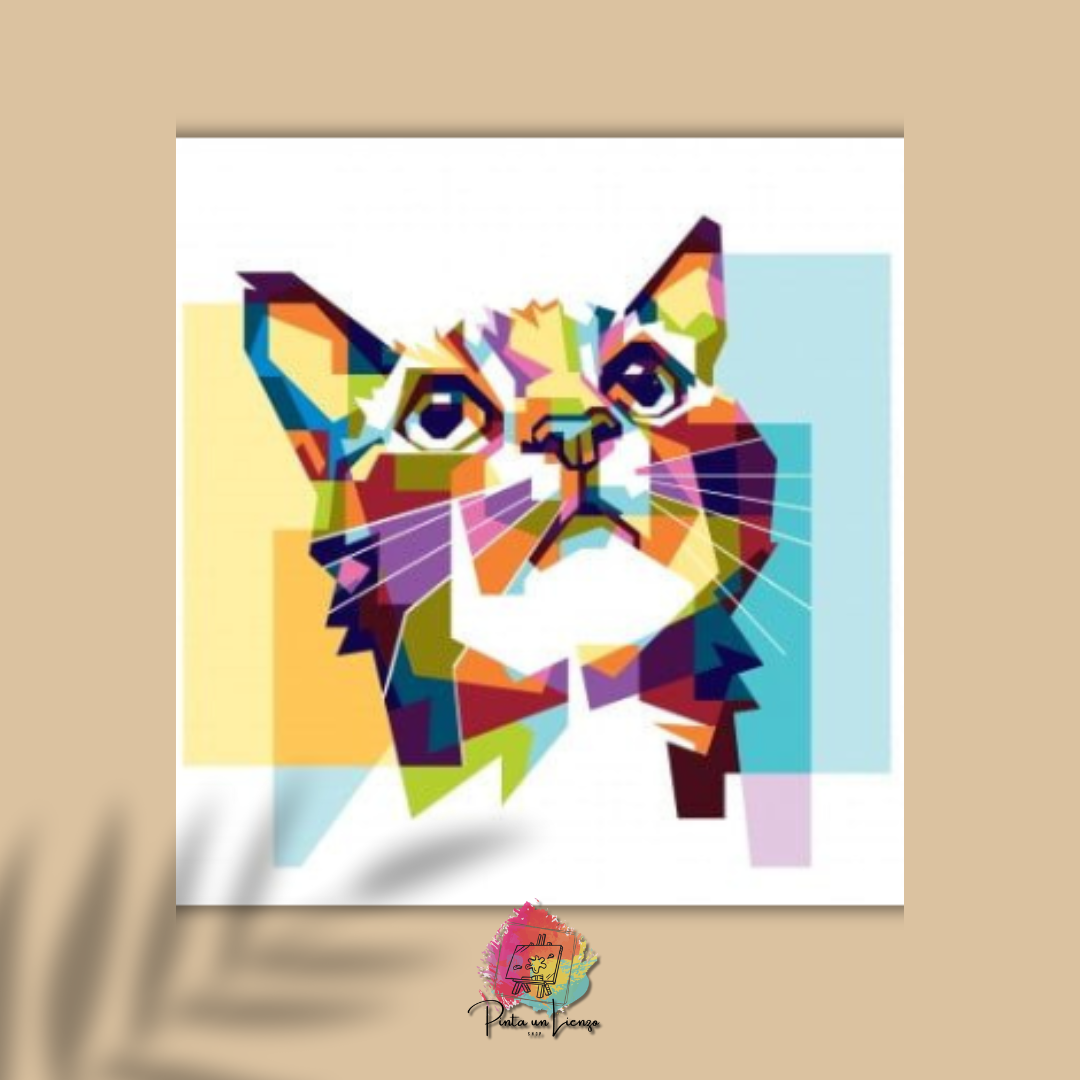 Kit para pintar por números - Gato Pop Art