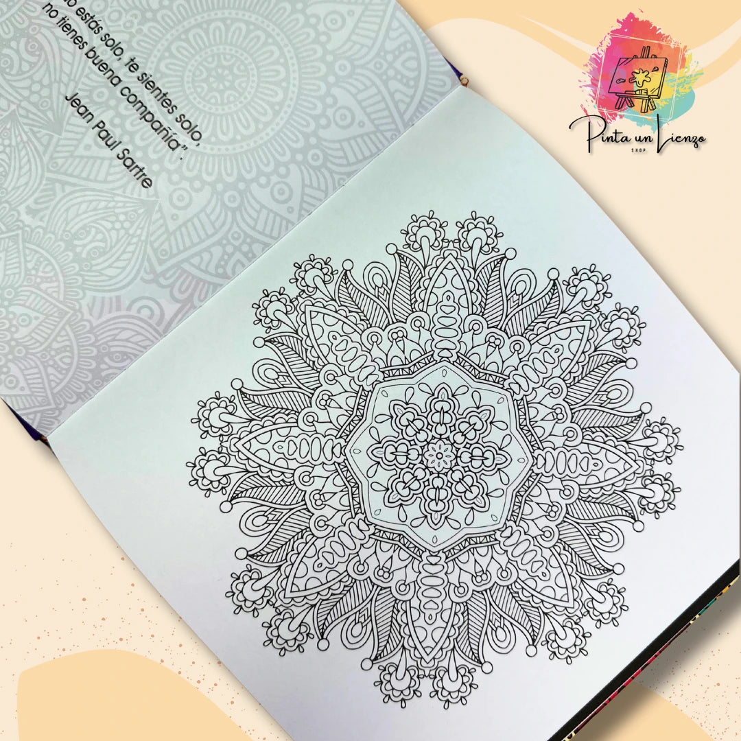 Kit Libro de Mandalas Pasta Dura + Plumones o colores