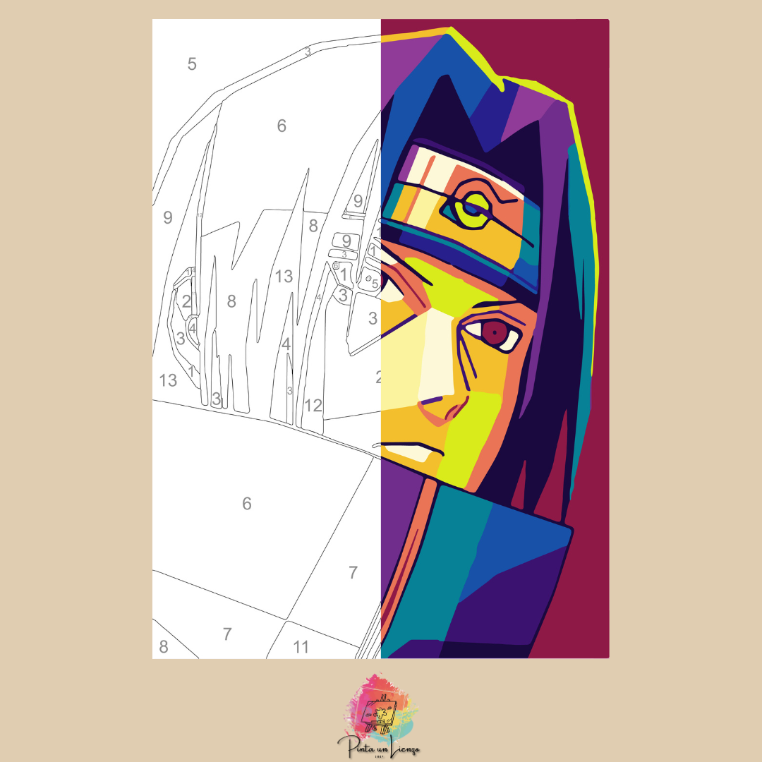 Kit para pintar por números - Diseño Anime Itachi