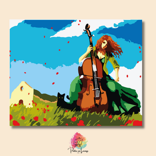Kit pinta por números - Mujer Violonchelo