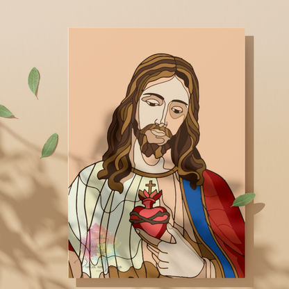 Kit pinta por números - Sagrado Corazón de Jesús