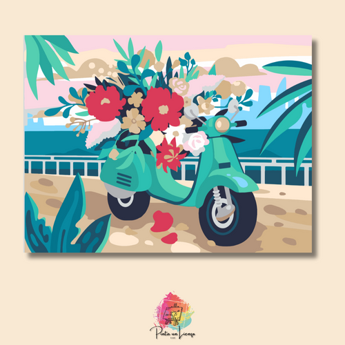 Kit pinta por números - Moto Vespa
