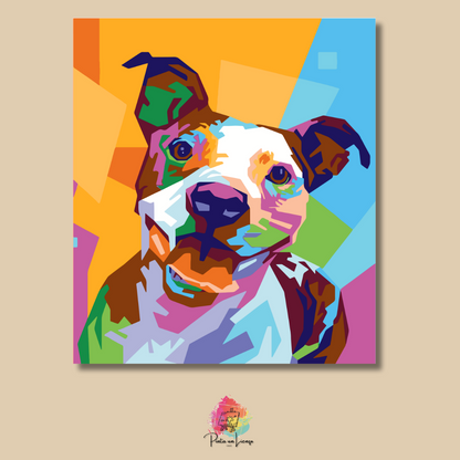 Kit para pintar por números - Diseño Pitbull Pop Art