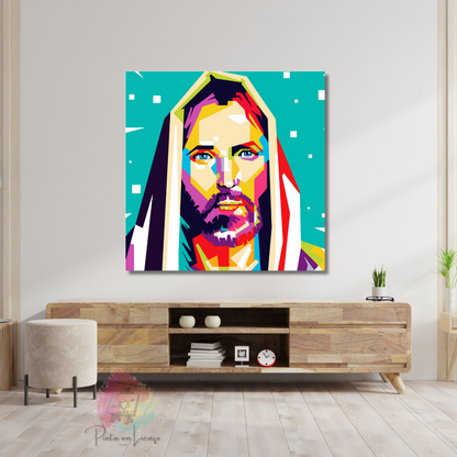 Kit pinta por números - Cuadro Rostro de Jesús pintura