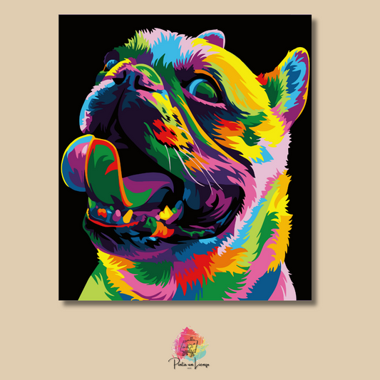 Kit para pintar por números - Pug Pop Art colores