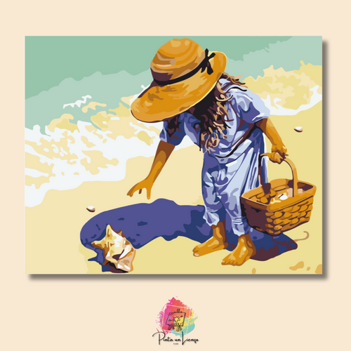 Kit pinta por números - Niña Playa