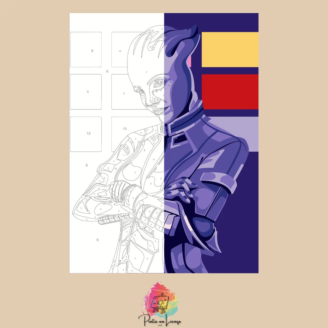 Kit para pintar por números - Liara T'Soni Mass Effect