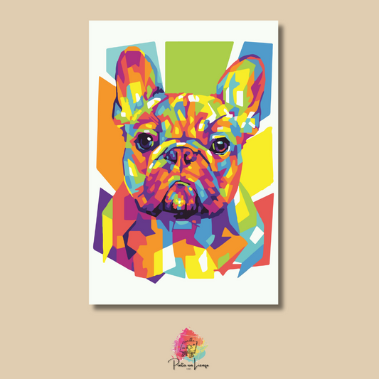 Kit para pintar por números - Bulldog Francés Colorido