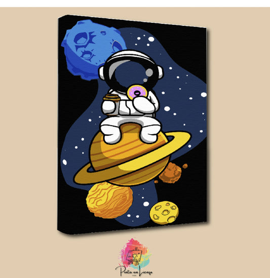 Kit de Lienzo para pintar por números - Astronauta Donut