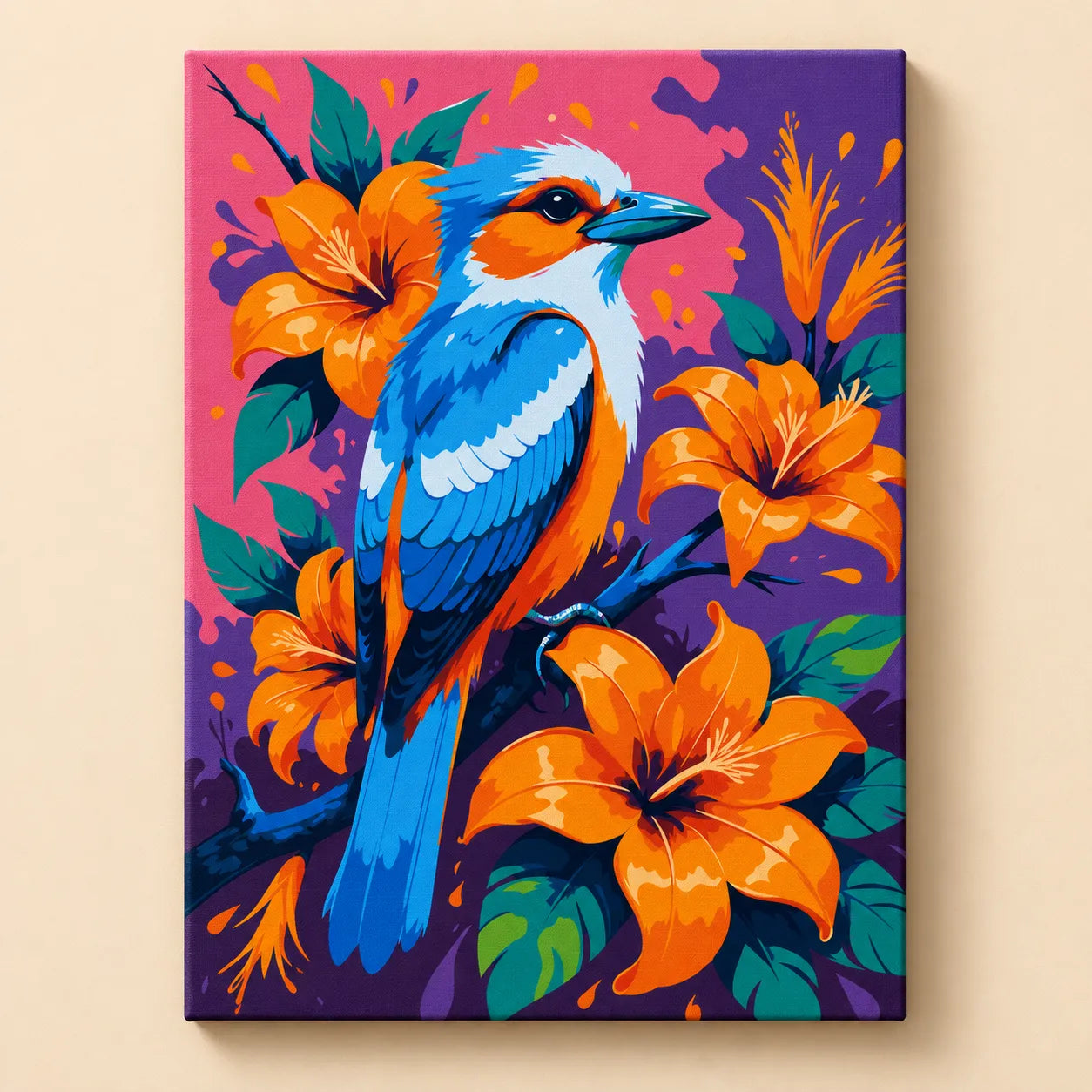 Kit de Lienzo para Pintar por Números - Ave Tropical