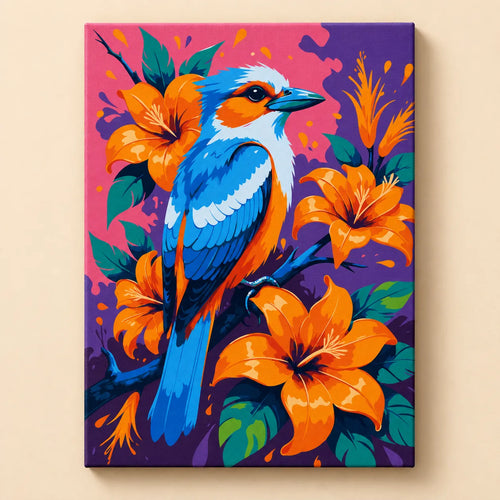 Kit de Lienzo para Pintar por Números - Ave Tropical