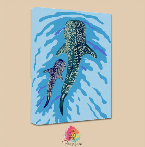 Kit para pintar por números - Tiburón ballena