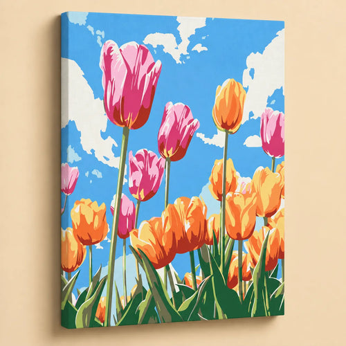 Kit para pintar por números - Campo de Tulipanes