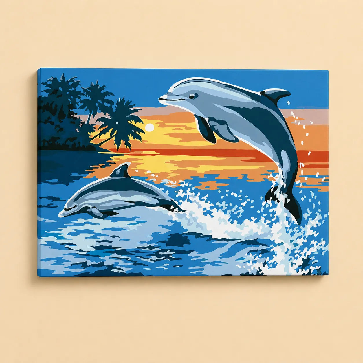 Kit para pintar por números - Delfines en el mar
