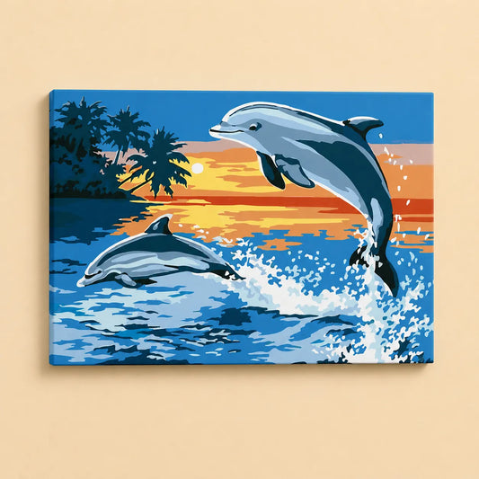 Kit para pintar por números - Delfines en el mar